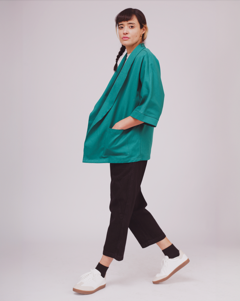 Chaqueta Kimono Verde Esmeralda