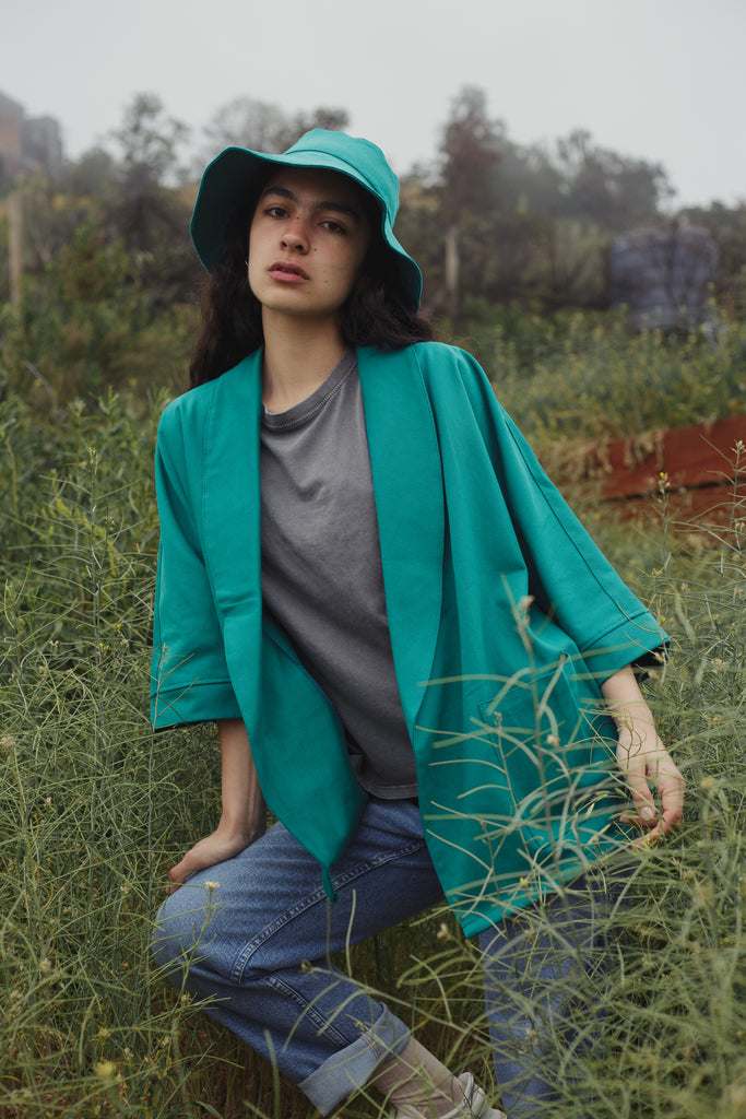 Chaqueta Kimono Verde Esmeralda