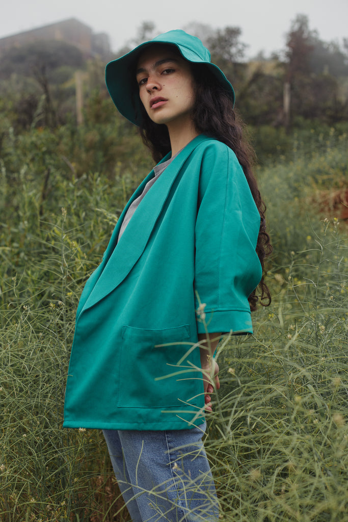 Chaqueta Kimono Verde Esmeralda