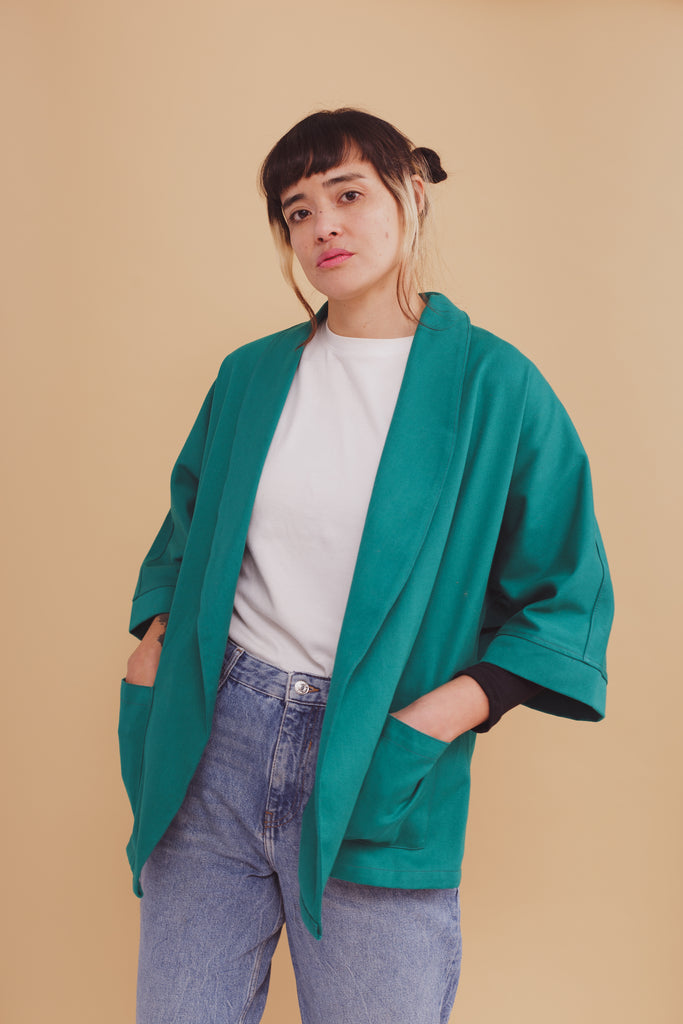 Chaqueta Kimono Verde Esmeralda
