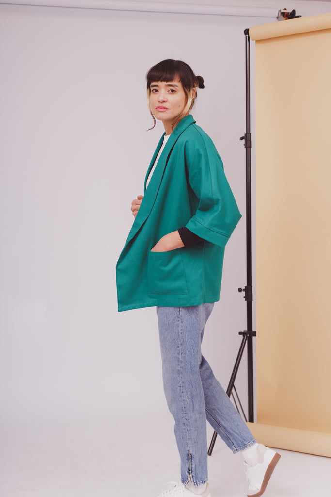 Chaqueta Kimono Verde Esmeralda