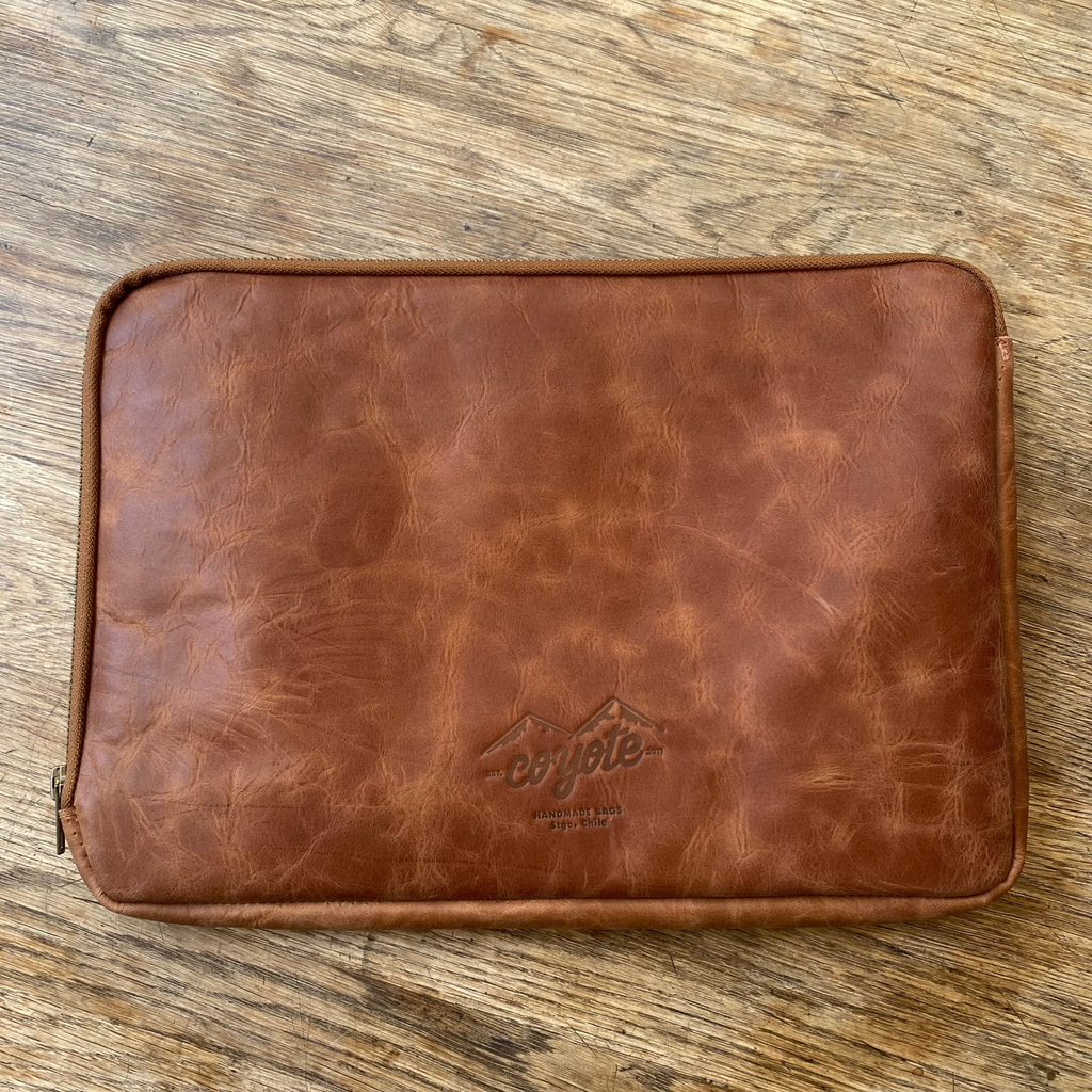 Funda de Computador de cuero Caramelo