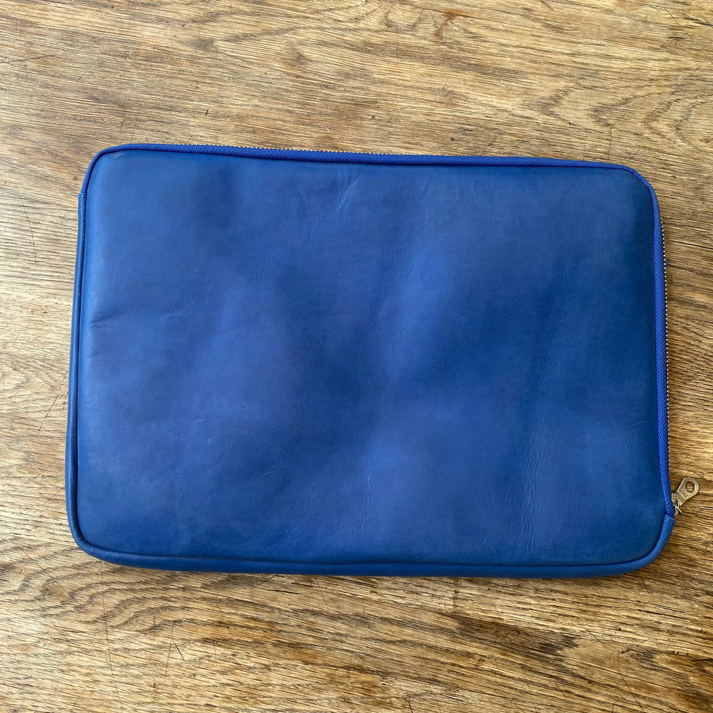 Funda de Computador de cuero Azul