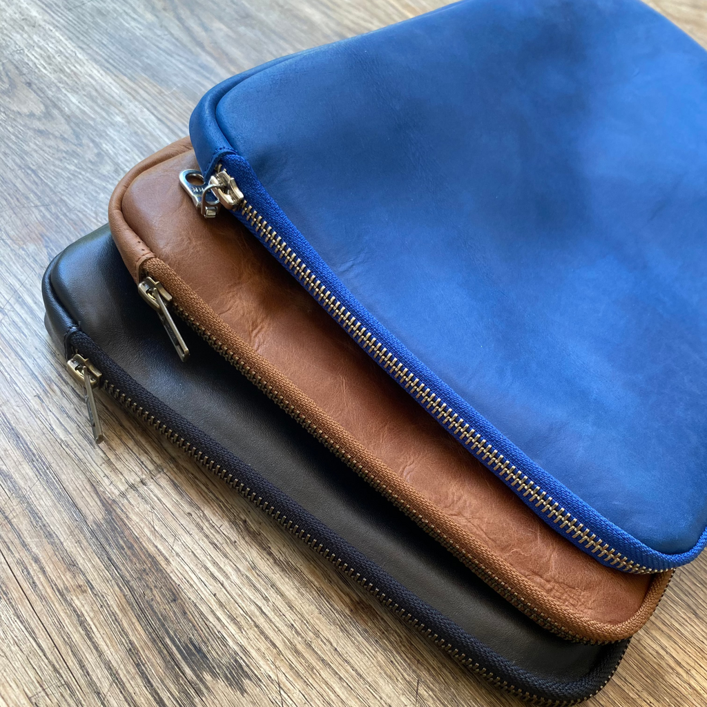 Funda de Computador de cuero Azul