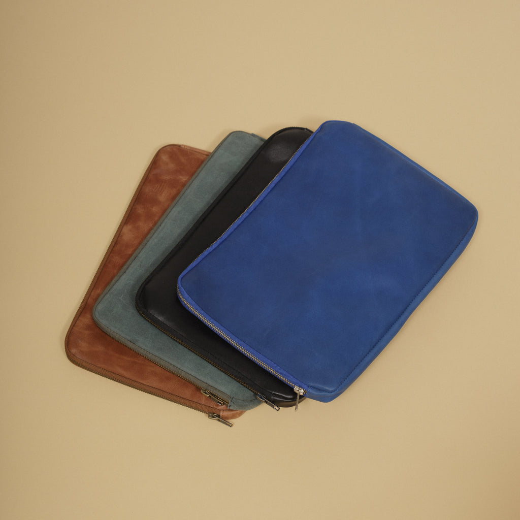 Funda de Computador de cuero Azul