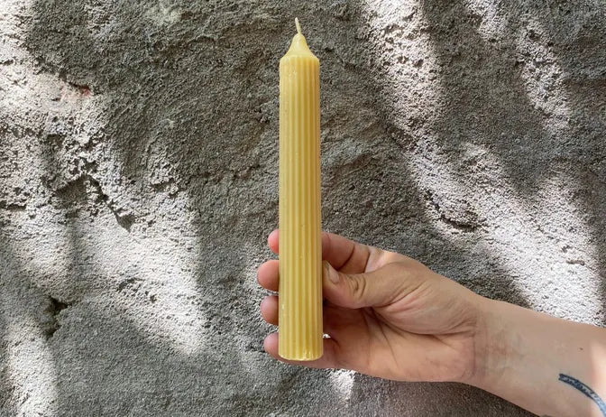Vela de Cera de Abeja Rayas