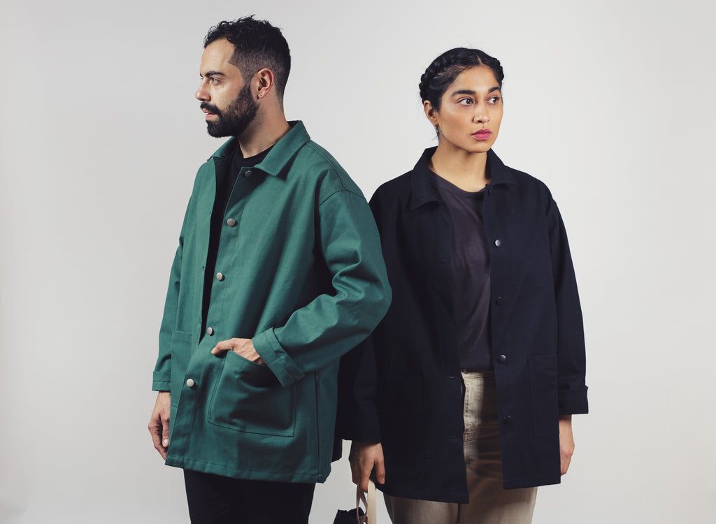 Chaqueta de lona Azul