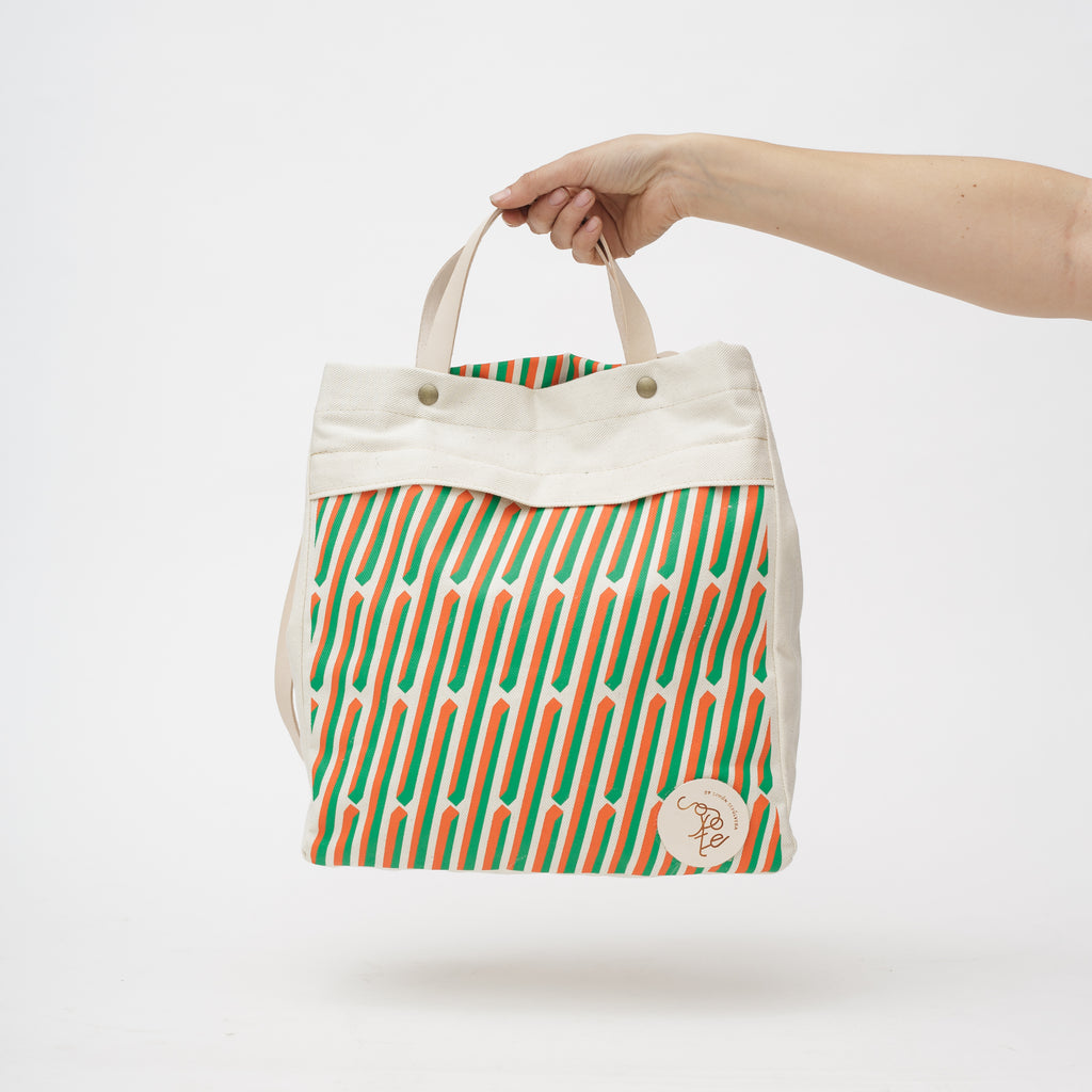 Block Tote Blanco Líneas Simón Sepúlveda
