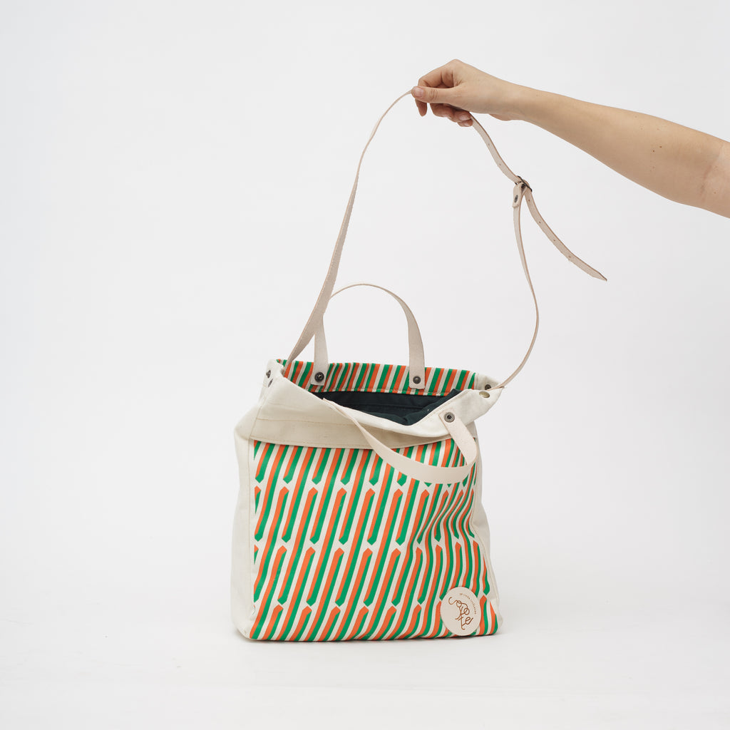Block Tote Blanco Líneas Simón Sepúlveda